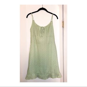 Abercrombie Green and White Polka Dot Dress NEW